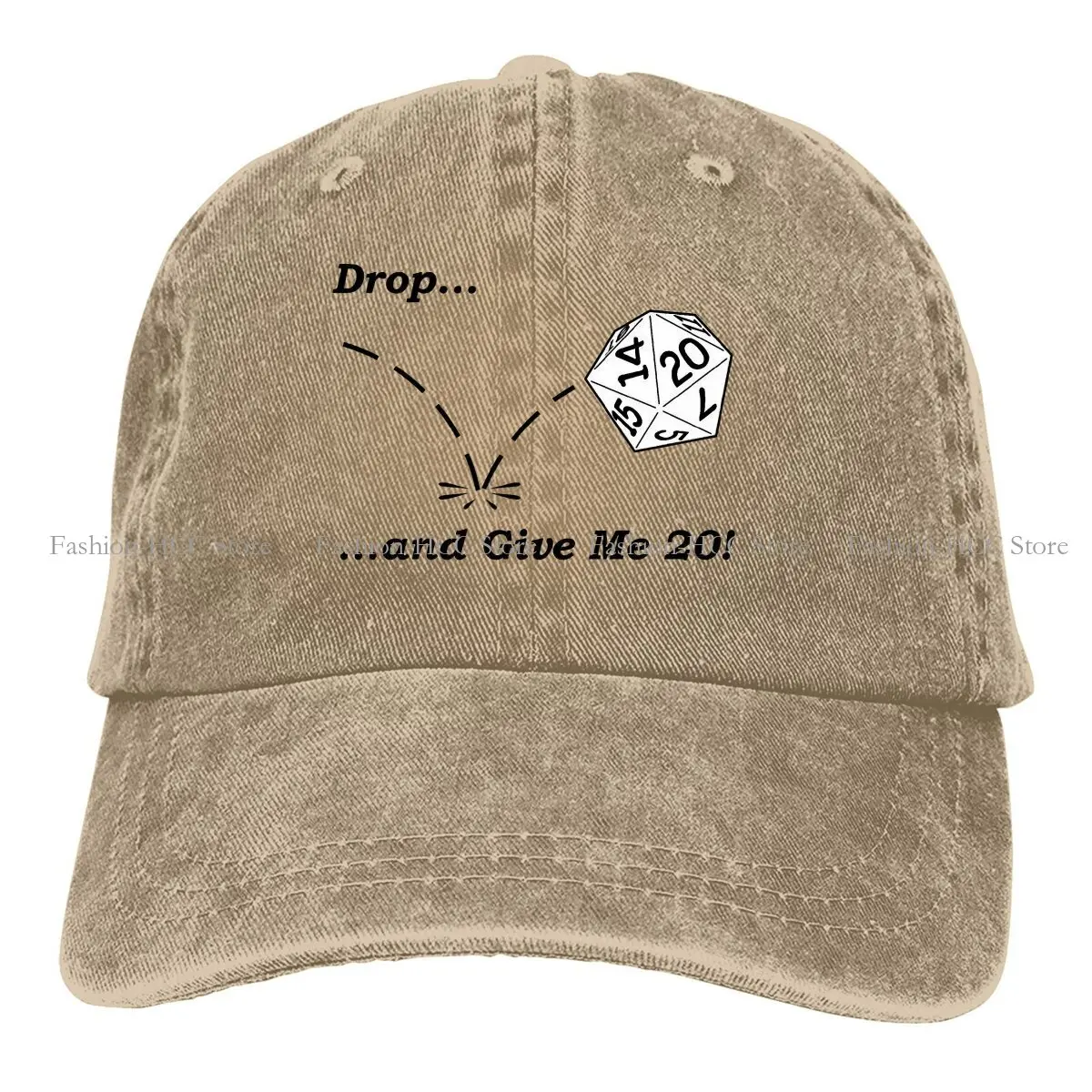 Washed Men's Baseball Cap Drop Give Me 20 Trucker Snapback Caps Dad Hat DND Game