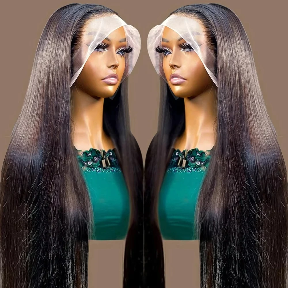 Parrucca frontale in pizzo dritto da 30-40 pollici per le donne Parrucca piena in pizzo HD 360 Parrucca piena in pizzo per capelli umani Pre-pizzicata Parrucca in pizzo HD 13x6 Parrucche per capelli umani