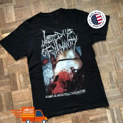 Ostatnie dni ludzkości goregrind band Black S 3XL T Shirt TA374 długie lub krótkie rękawy