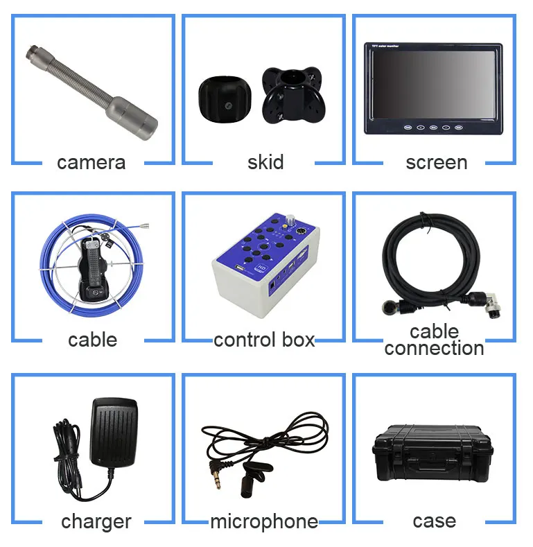 كاميرا فحص خط أنابيب السباكة الرقمية عالية الدقة 720 بكسل، نمط قبة، مستشعر CCD، بطاقة الذاكرة، تخزين البيانات