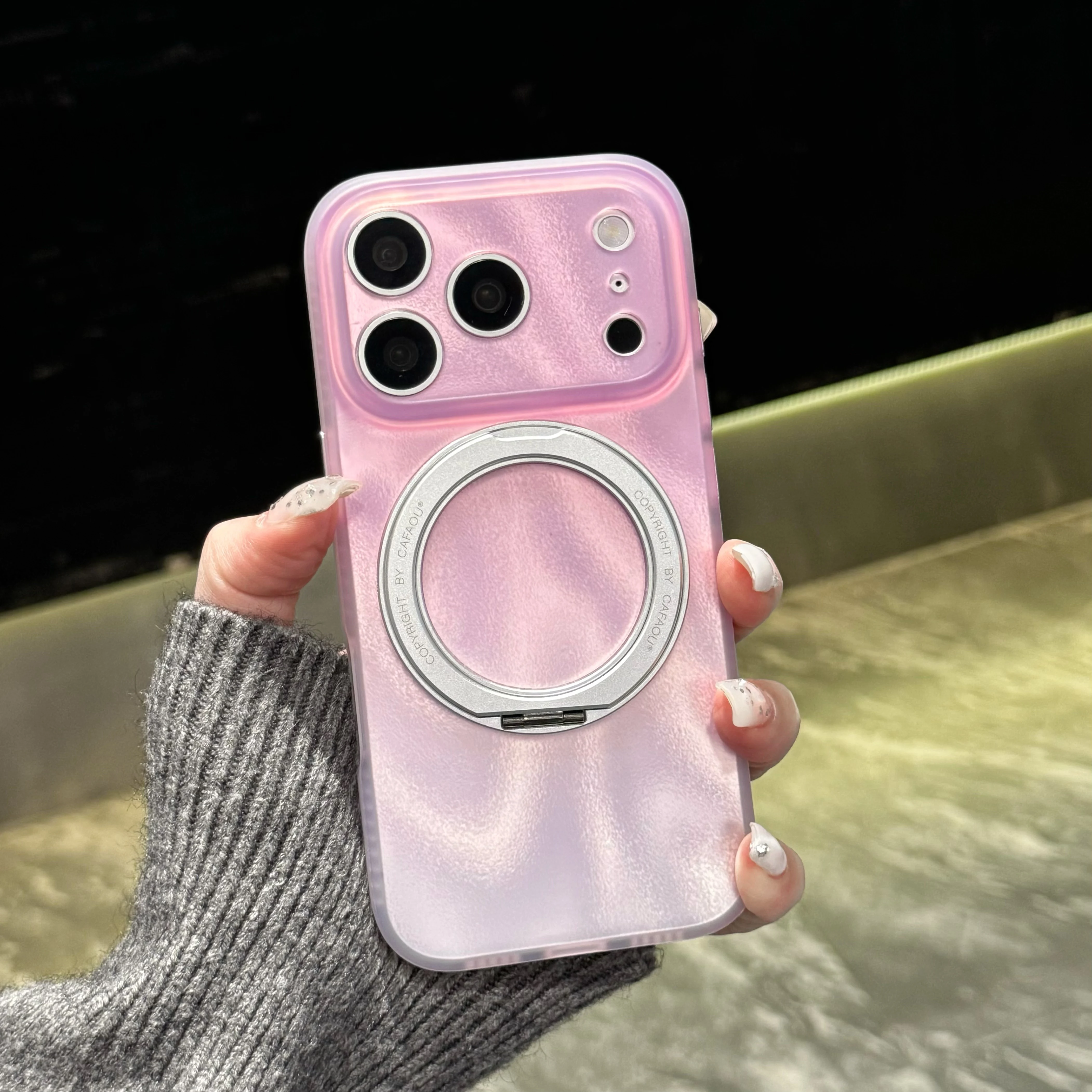 

360 Degree Rotating Magnetic Phone Case Gradient Color J Design Mobile Phone Protective Cover