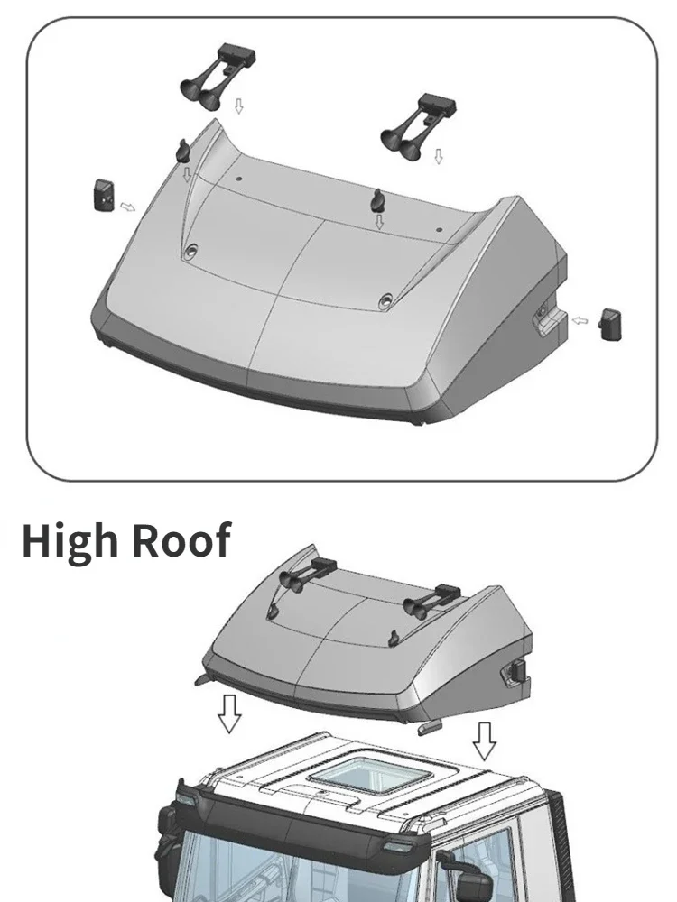 Nuevo modelo de Tractor Tamiya 1/14, accesorios de techo, piezas de mejora de camión volquete, Kit de techo alto