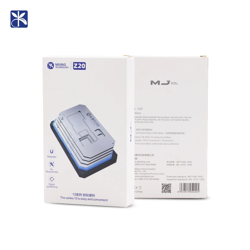 MiJing Z20 Pro 14in1 Lớp Giữa Trồng Tín Bản Mẫu Đèn Cho Điện Thoại X-13 Pro Max Bo Mạch Chủ Nền Tảng Thép Stencil