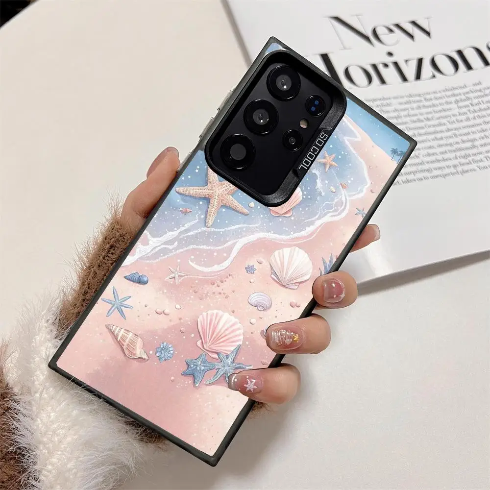 

Anime starfish shells case for Galaxy S25 S24 S23 S22 S21 S20 Ultra/ FE/Plus shock-proof rear cover anti-fingerprint