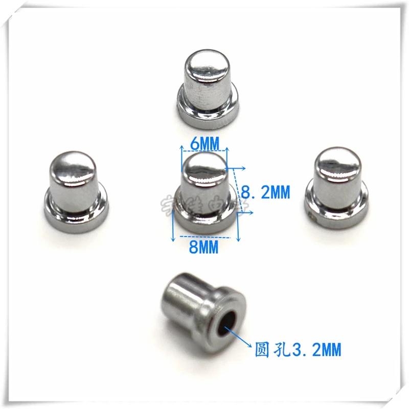 20PCS 6X8.2 Electroplated Button Cap Switch Cap Plastic Button Cap Light Touch Switch Cap Silver Plated Button Cap