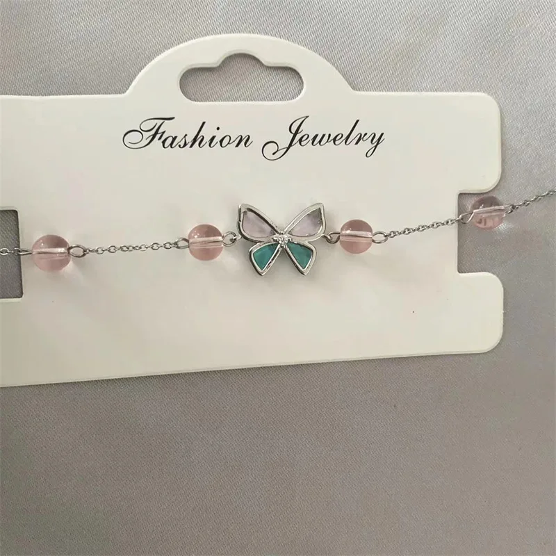 KPOP Fashion Butterfly Crystal Bracelet Beaded Handmade Jewelry Bracelet