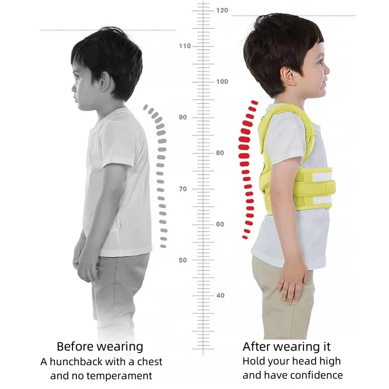 Xuanyu Jin kidsren's posture correction clothing hunchback correction belt body back sitting posture corrector boys and girls universal back hunchback posture correction belt top intimates