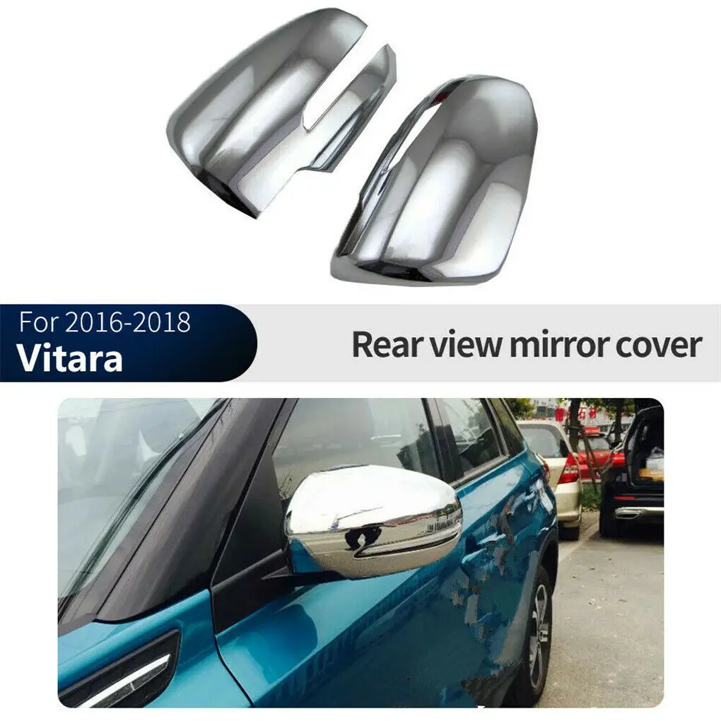 Rear View Mirror Trim Cover Cap For Suzuki Vitara SX4 S-Cross 2015-2019 Car Side Rearview Back Mirror Cover Frame Overlay Caps