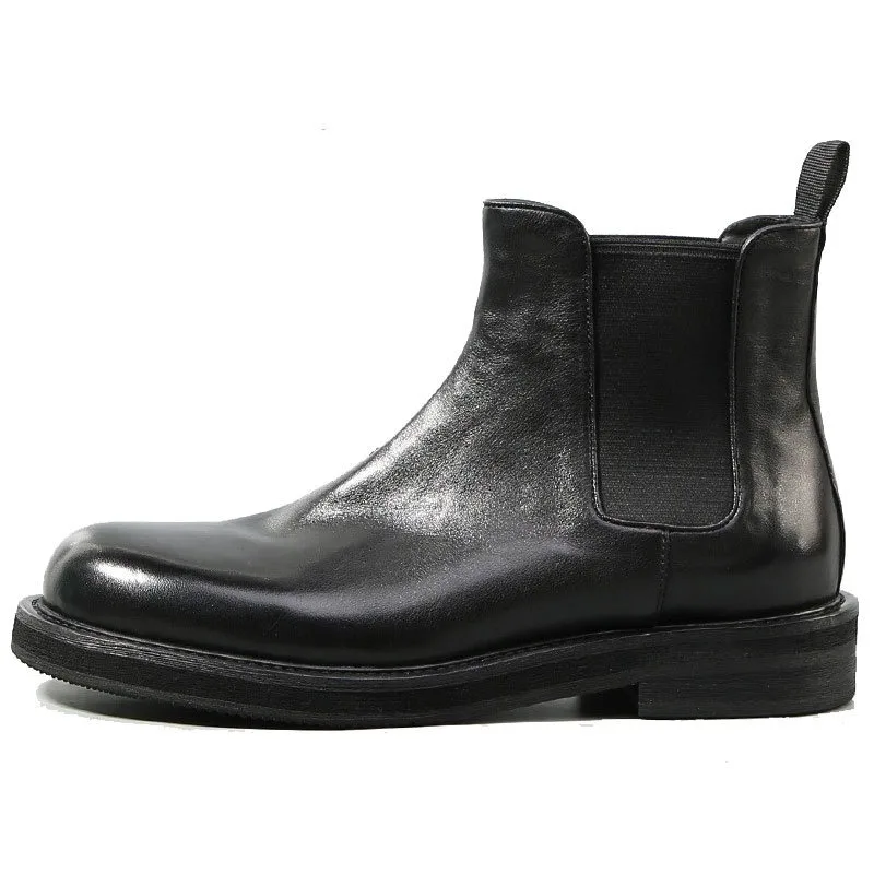 Elegant Mens Chelsea Boots Luxury Handmade Genuine Leather Autumn Fashion British Style Comfortable Breathable Social Shoes Man