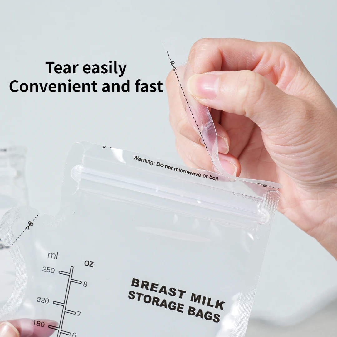 60/90Pieces Breast Milk Storage Bag Baby Snack Fruit Sealing Bag Double Layer Safety Material Outdoor Portability CE Certificate