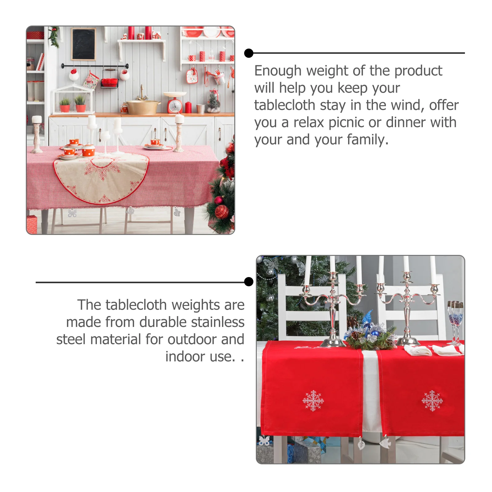 

7 Pcs Stainless Steel Tablecloth Weights Dining Table Cloth Holders Windproof Table Cover Clamps Decorative