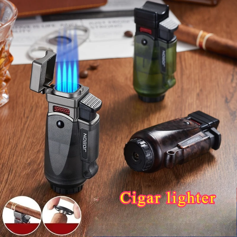 

JOBON New Direct Spray Blue Flame Inflatable Spray Gun Cigar Lighter Outdoor Barbecue Igniter Magnetic Cigar Drill Smoking