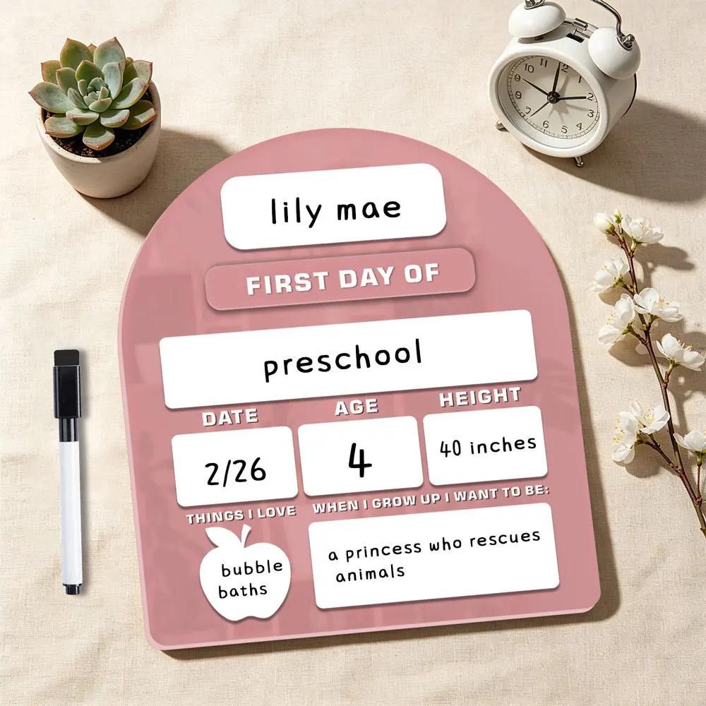Photo Prop Sign for First and Last Day of School with Dual Text Options and Smooth Construction for Repeated Use