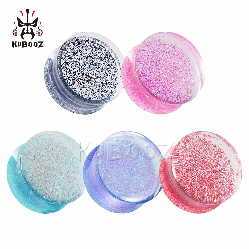 KUBOOZ New Simple Transparent Acrylic Ear Piercing Tunnels Plugs Mutil Color Ear Gagues Expanders Body Jewelrry For Women Men