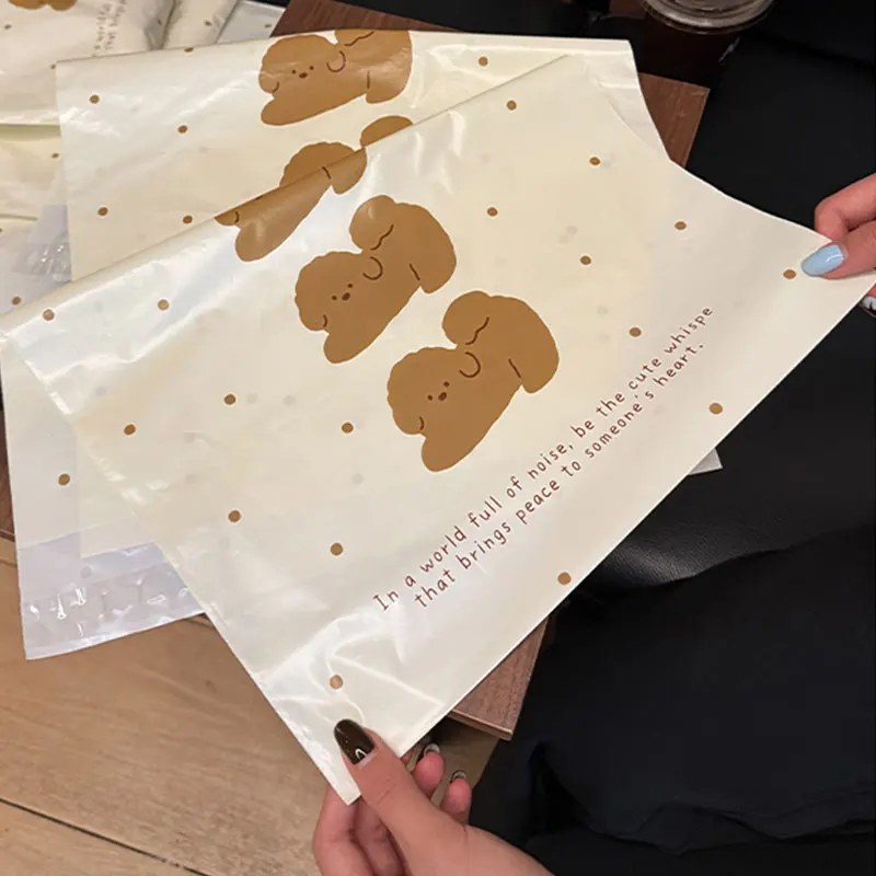 INPLUSTOP 50 個かわいい犬漫画輸送宅配袋セルフシール防水衣類ギフト靴バッグプラスチックエクスプレス保存袋