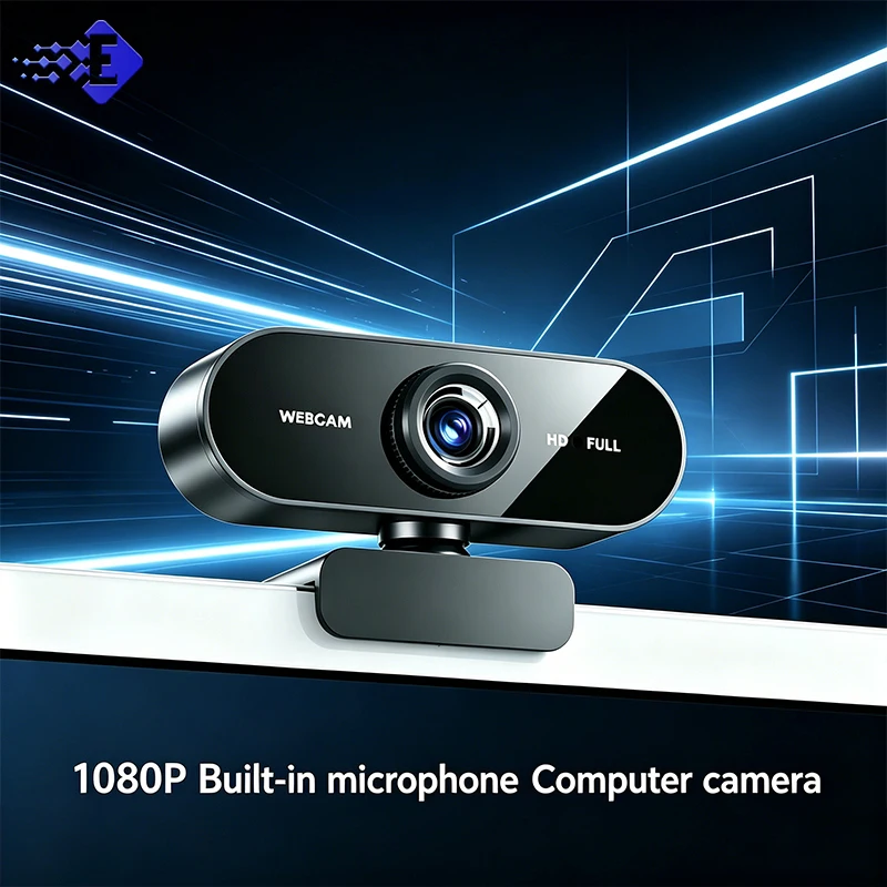 1080P HD Webcam with Built‑in Microphone USB 2.0 Plug‑and‑Play Manual Focus Camera Computer Camera for Laptop Desktop Video