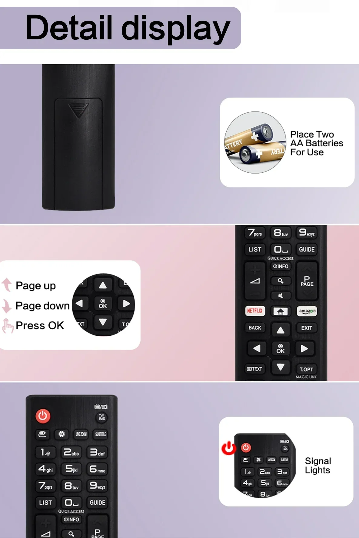 Fernbedienung AKB75375608 für LG Smart TV 32LK6100 32LK6200 43LK5900 43LK6100 42UK6200 49UK6200 55UK6200 43UK6300 Ersatz – Detail 3