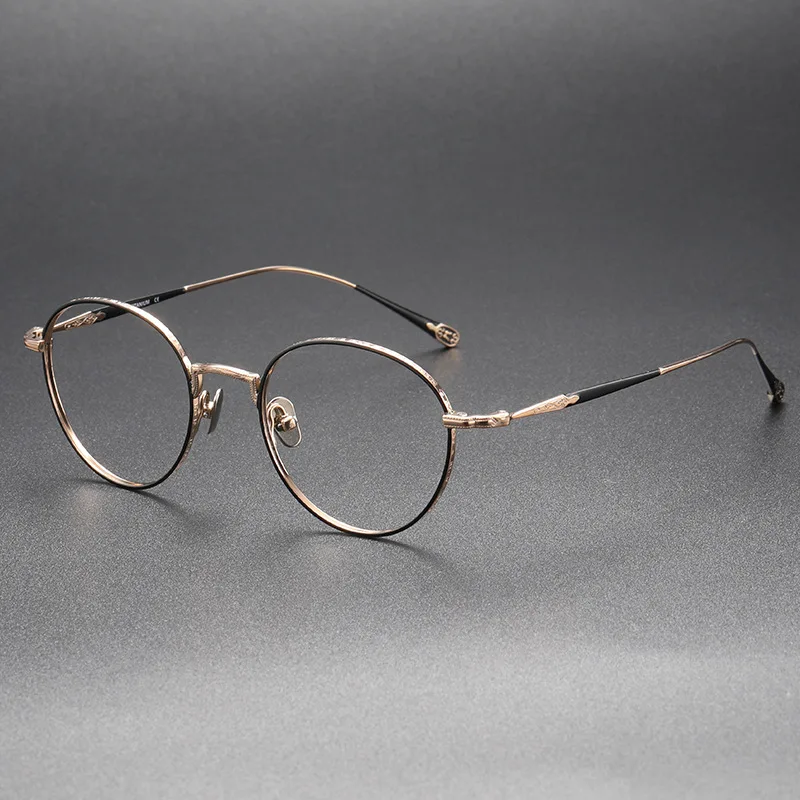 Luxe Japan Merk Design Vintage Ovaal Titanium Bril Frame Vrouwen Grote Ronde Optische Bijziendheid Lenzen Bril Voor Recept