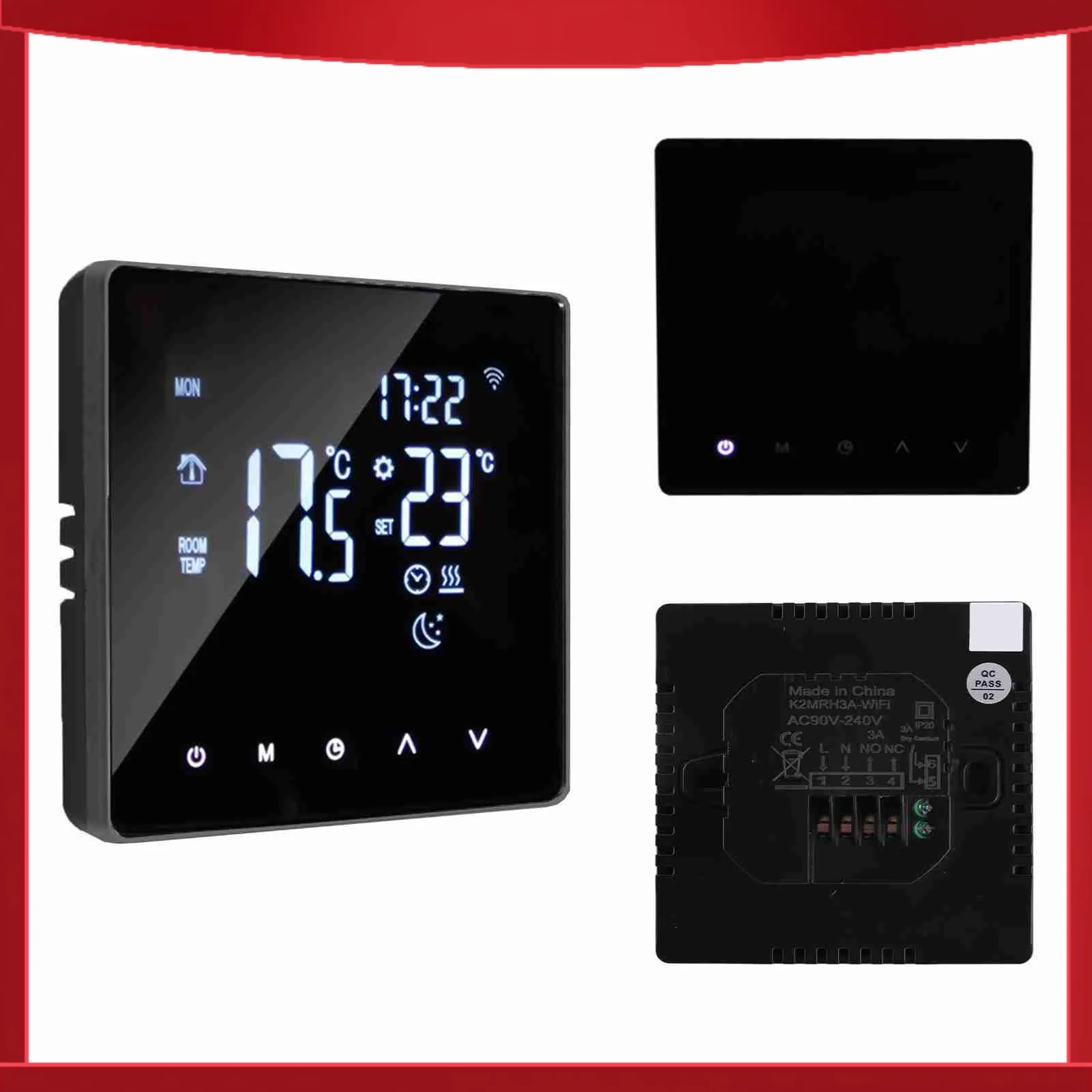 

Smart Thermostat Touch Screen LCD Backlit Weekly Programmable Thermostat for Water Heating System