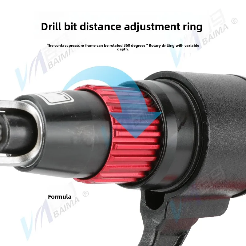 Taiwan Bai Ma Pneumatic Spot Welding Drill with Cobalt Drill Bit, C-Type Clamp for Sheet Metal Positioning, Pneumatic Spot Welding Drill for Removing Weld Points 6.5-8