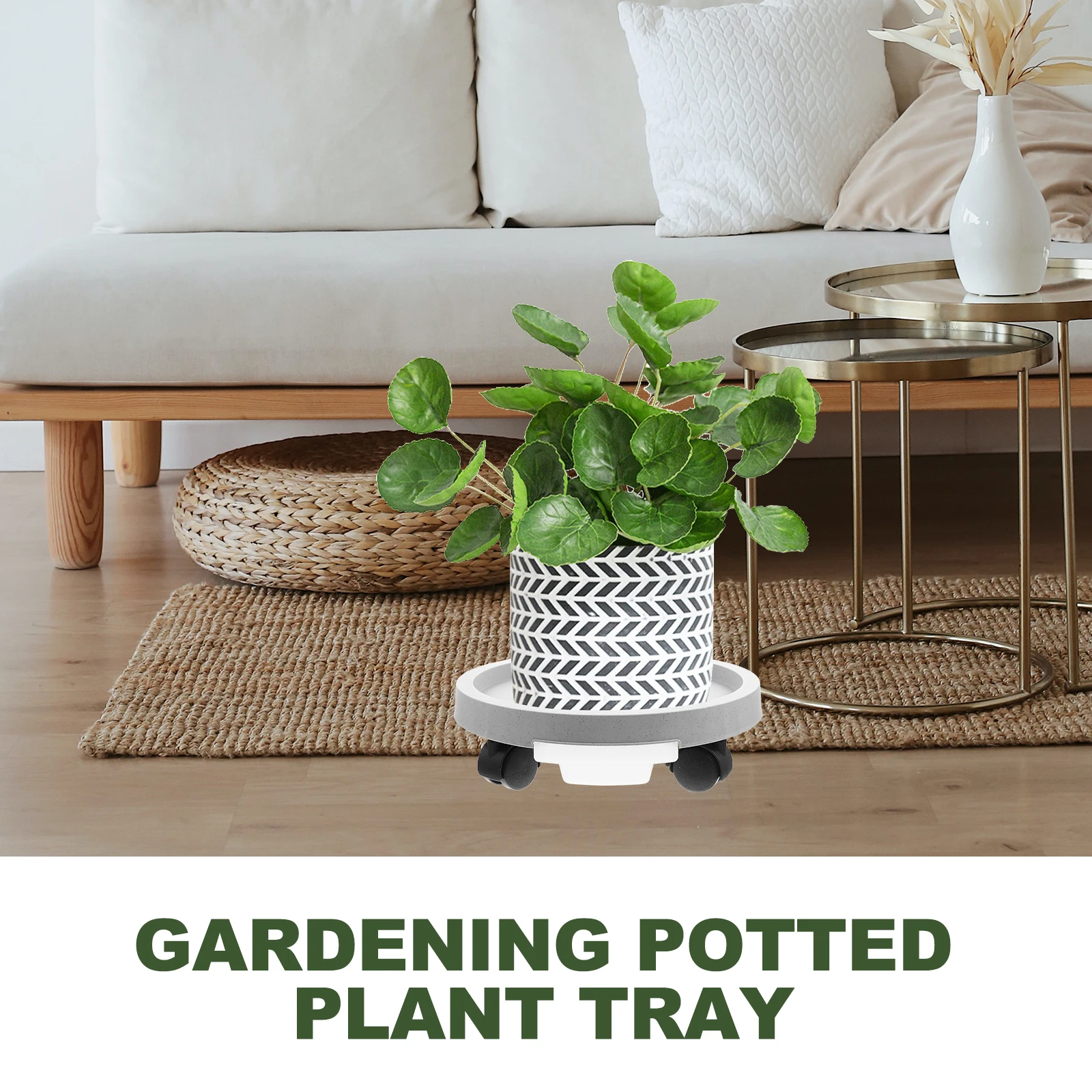 

Flowerpot Tray With Wheels Movable Rolling Base For Indoor Outdoor Use Pp Material Plant Stand Trolley Gardening Pot Dolly