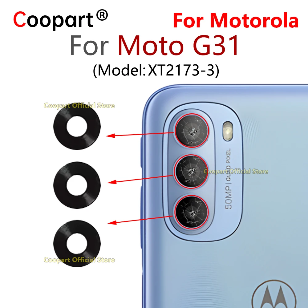 New Coopart Back Rear Camera Lens Glass Cover For Motorola Moto G31 XT2173-3 With Adhesive Sticker Repair Parts