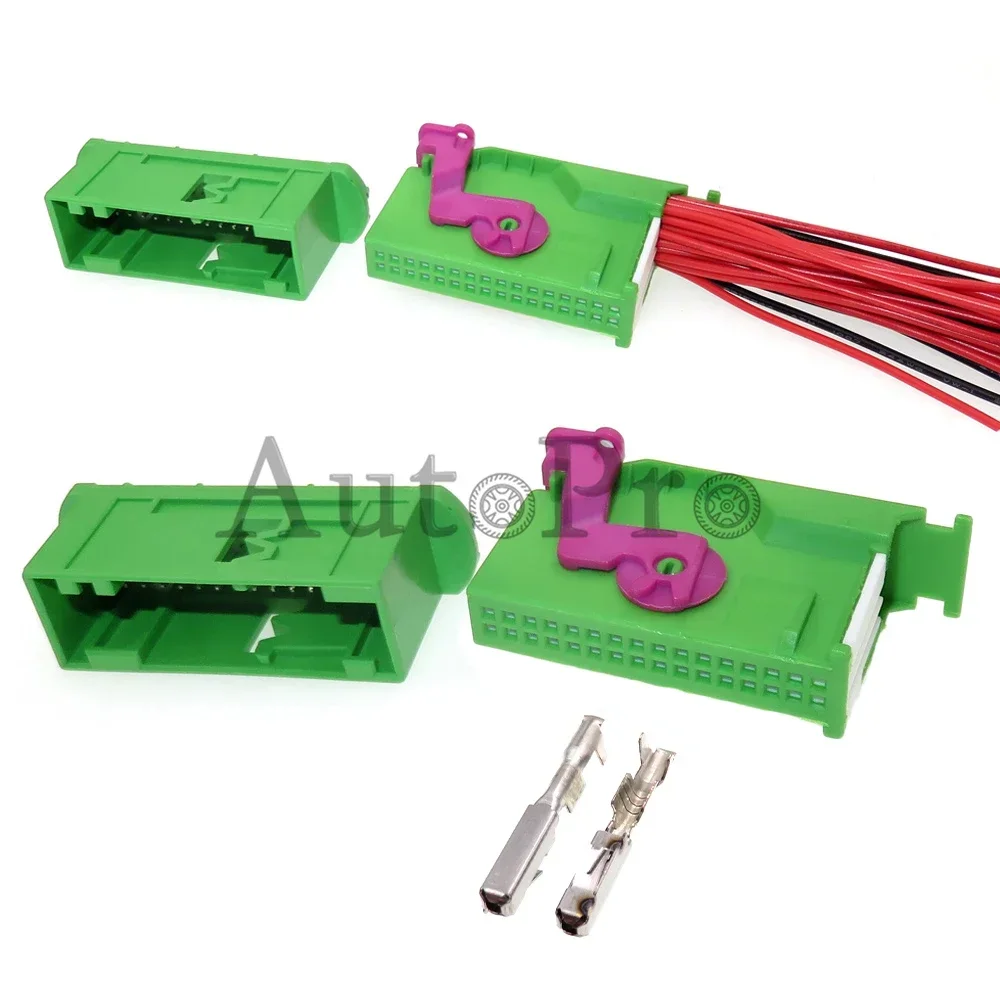 1 Set 32 Hole 1719058-1 1719057-1 Automobile Instrument AC Assembly Wiring Socket 964824-1 964826-1 Green Car PCB Connector