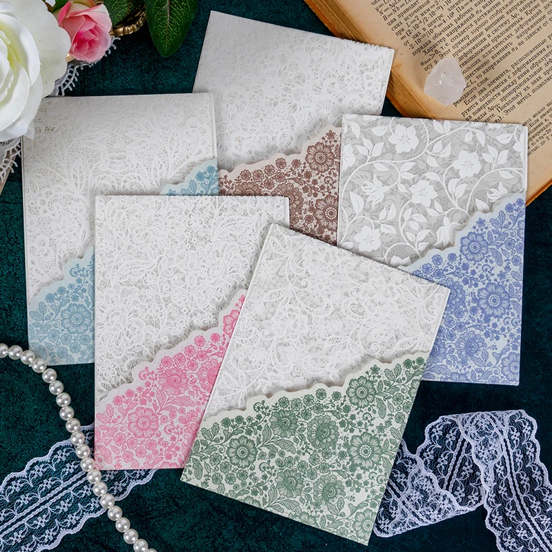 Vintage Style Lace PETP Stationery Stickers Flake Personalized Decor Scrapbook Diary Aesthetic Junk Journal Card Art Sketchbook