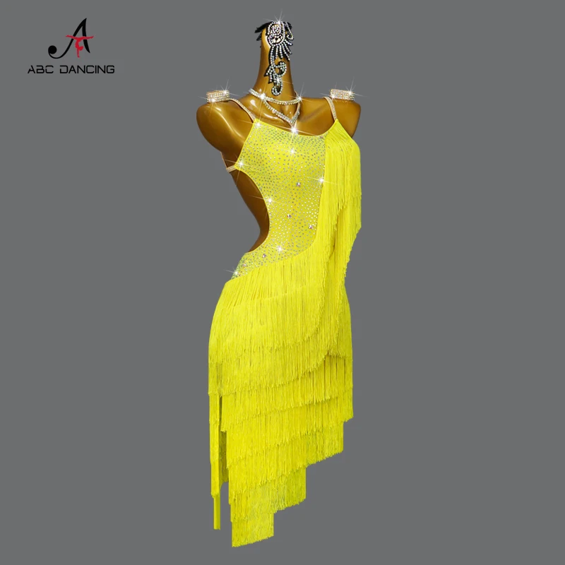 2024 Latin Dance Fringe Dress Professional Competition Skirt Sexy Ball Wear Girls Outdoor Clothes Line Suit Kids Prom Customized