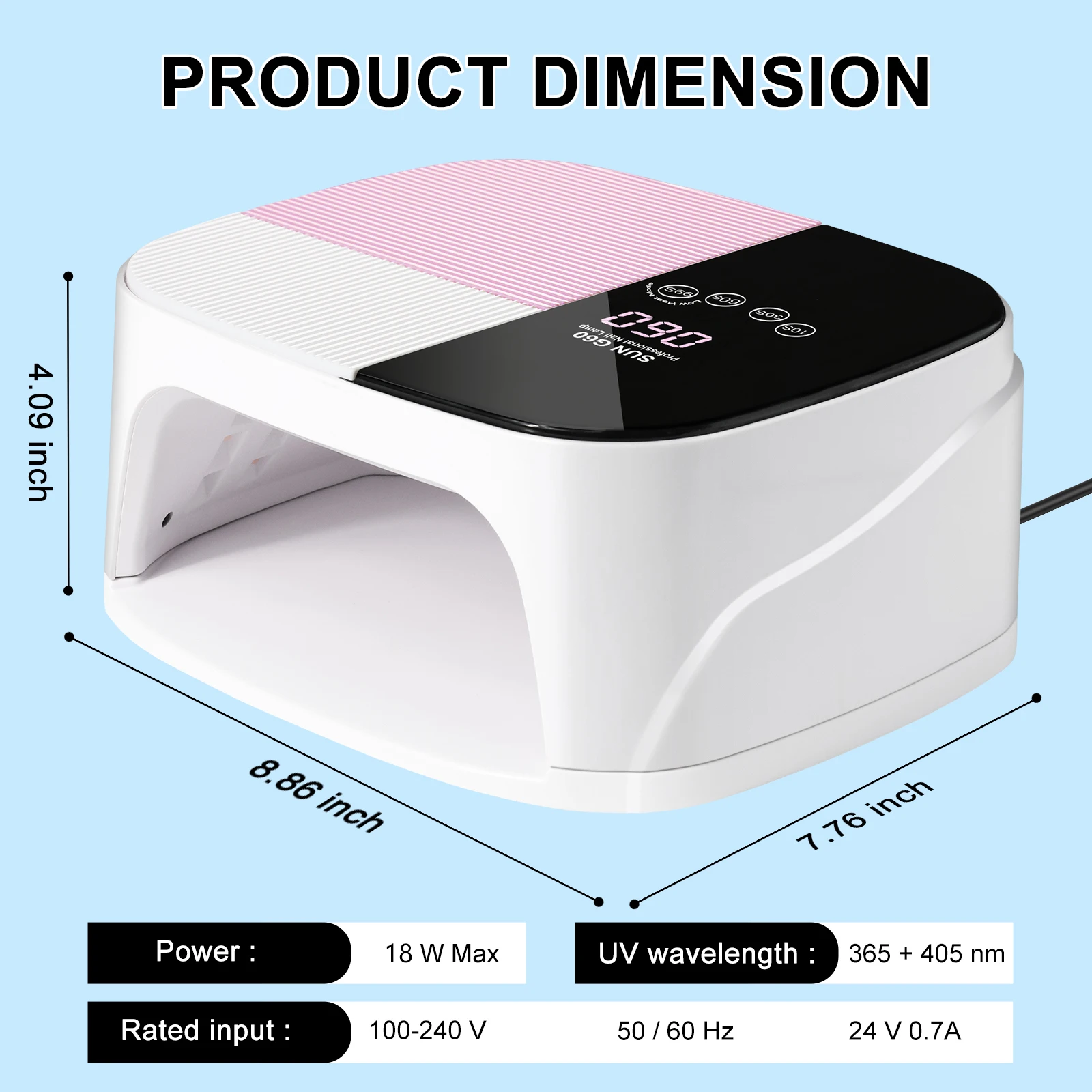 Professional 45 LED Nail Dryer Gel Nail Polish Curing UV Light with Timer Automatic Sensor Nail Lamp For Nail Salon Tools