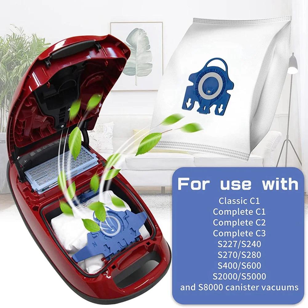 Kantong debu efisiensi 3D untuk kantung Hoover Miele Gn Vacuum 9917730 HyClean, 2 tablet pembersih udara dan 2 tablet Filter Motor