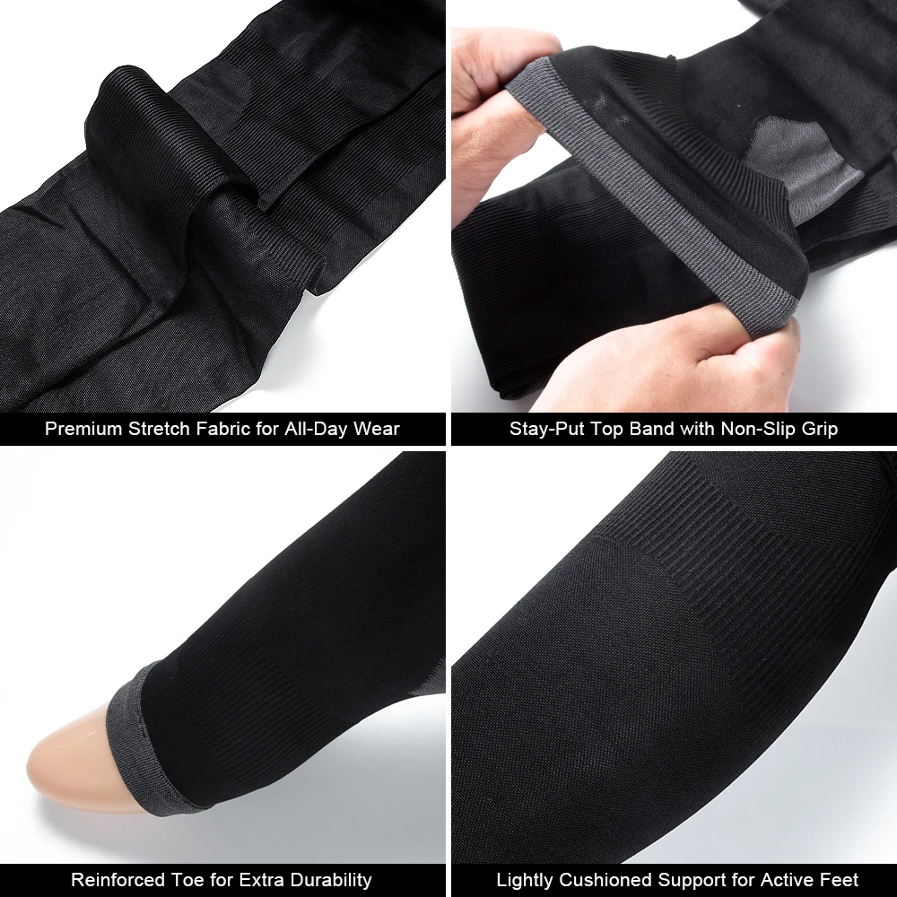 1Pair Women Men 20-30 mmHg Support Open Toe Thigh High Compression Stockings - Hold-Up Sleeping Stock for Sports,Varicose Veins