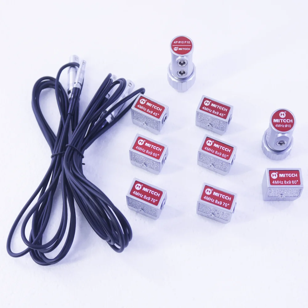 MITECH 4MHz Dual/Single Probes C9-C5 Cables 45 /60/70 Angle Beam Probe Transducer