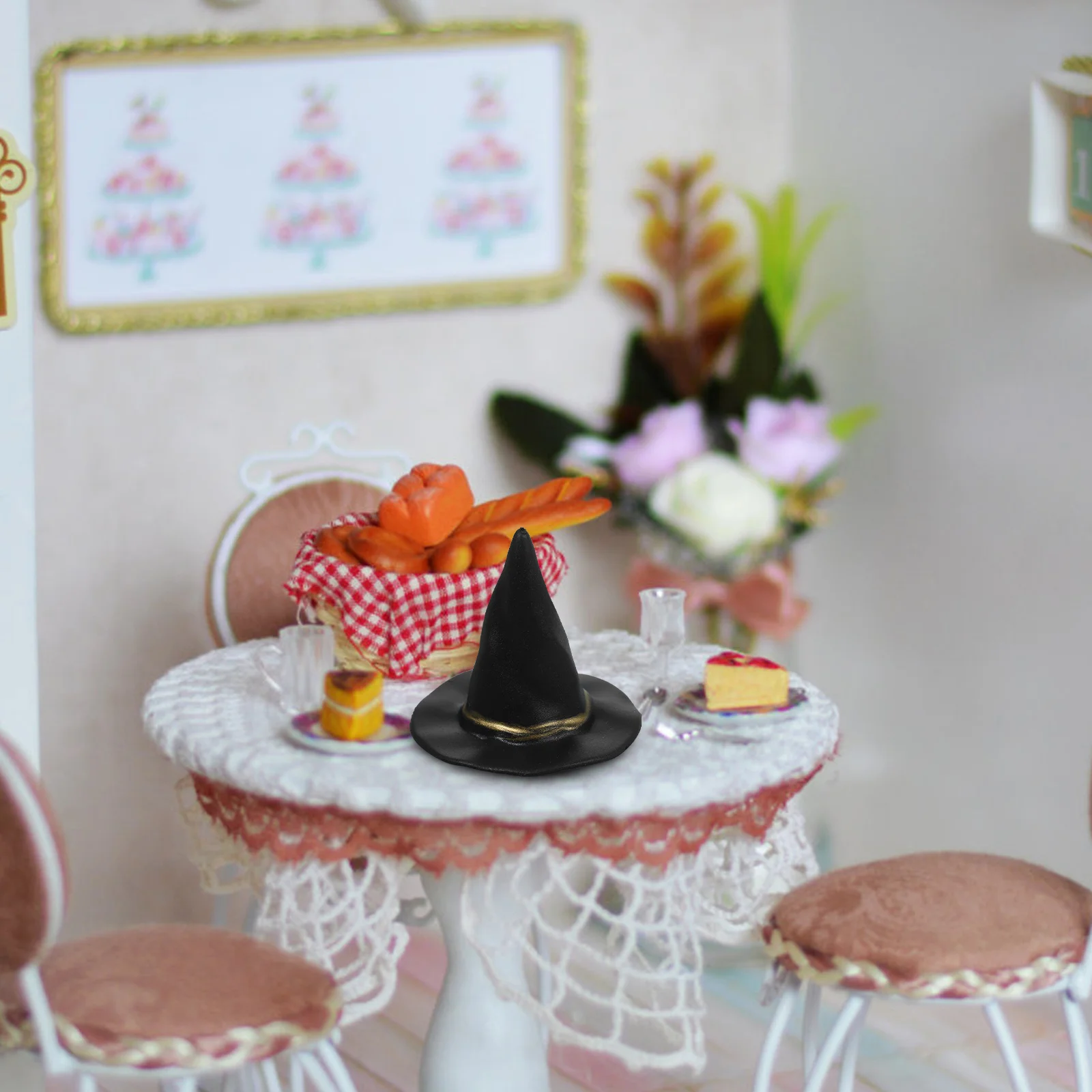 10 Pcs Miniature Witch Hat Small Hats for Cake Decor Halloween Decoration Toy Felt Cloth Tiny Hats Ornament Cover