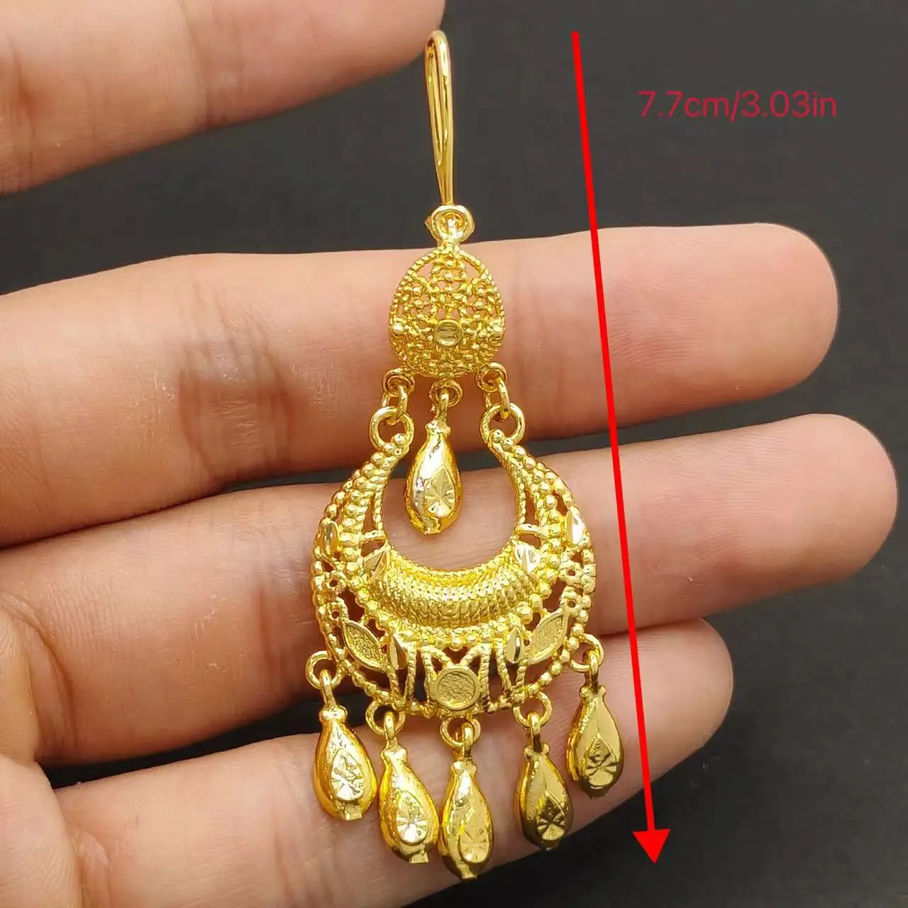 Luxury Golden Tassel Earrings For Women Trend 2024 Vintage Boho Copper Crafted Hanging Earring Elegant Indian Jewelry Party Gift