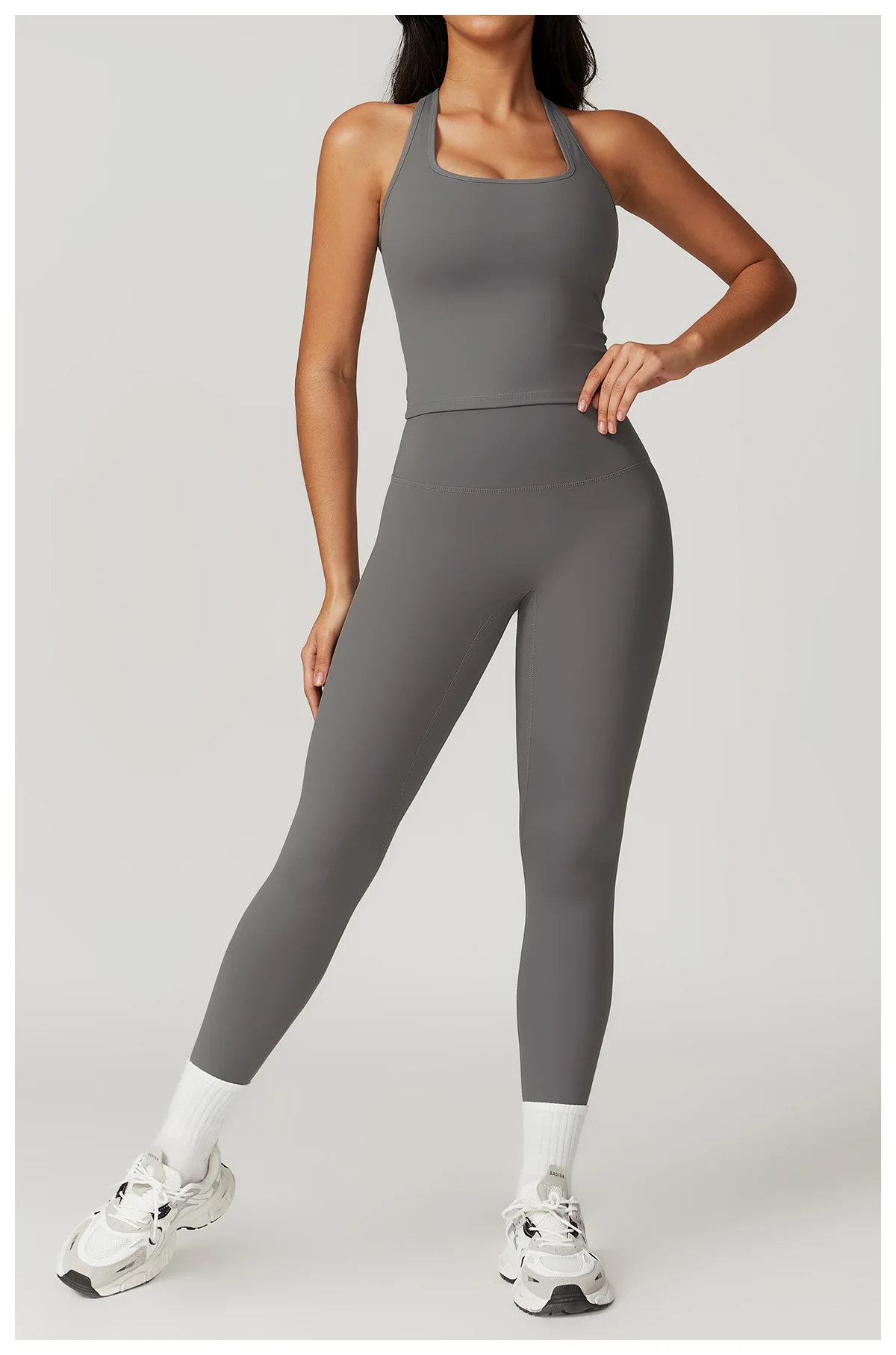 Hearuisavy Sommer Stoßfestes Yoga-Top Lauf-Tanktop für Damen Fitness Schnelltrocknende Trainingsweste Ärmelloses Sport-Top für Frauen – Detail 29