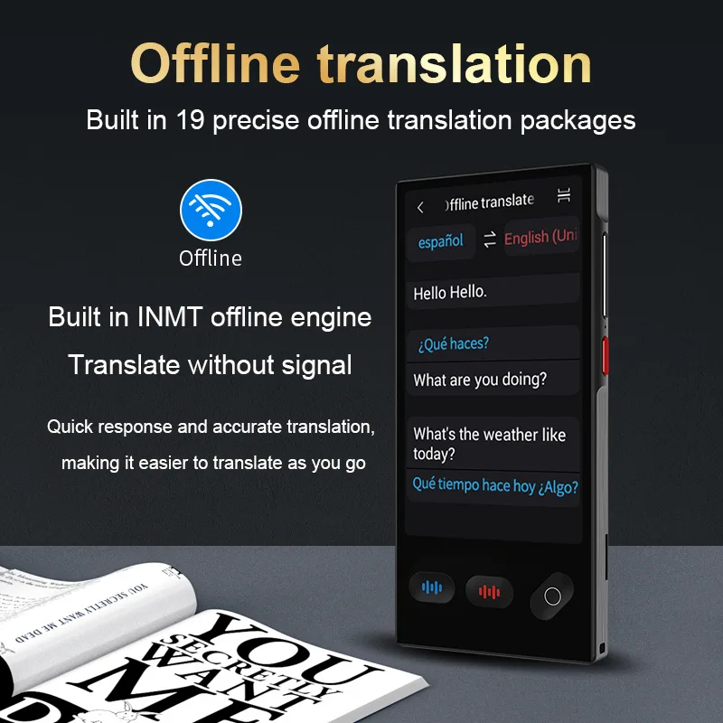 Traductor vocale istantaneo 2025 S35 Traduttore di lingue portatile in tempo reale Il traduttore intelligente supporta 12 lingue offline