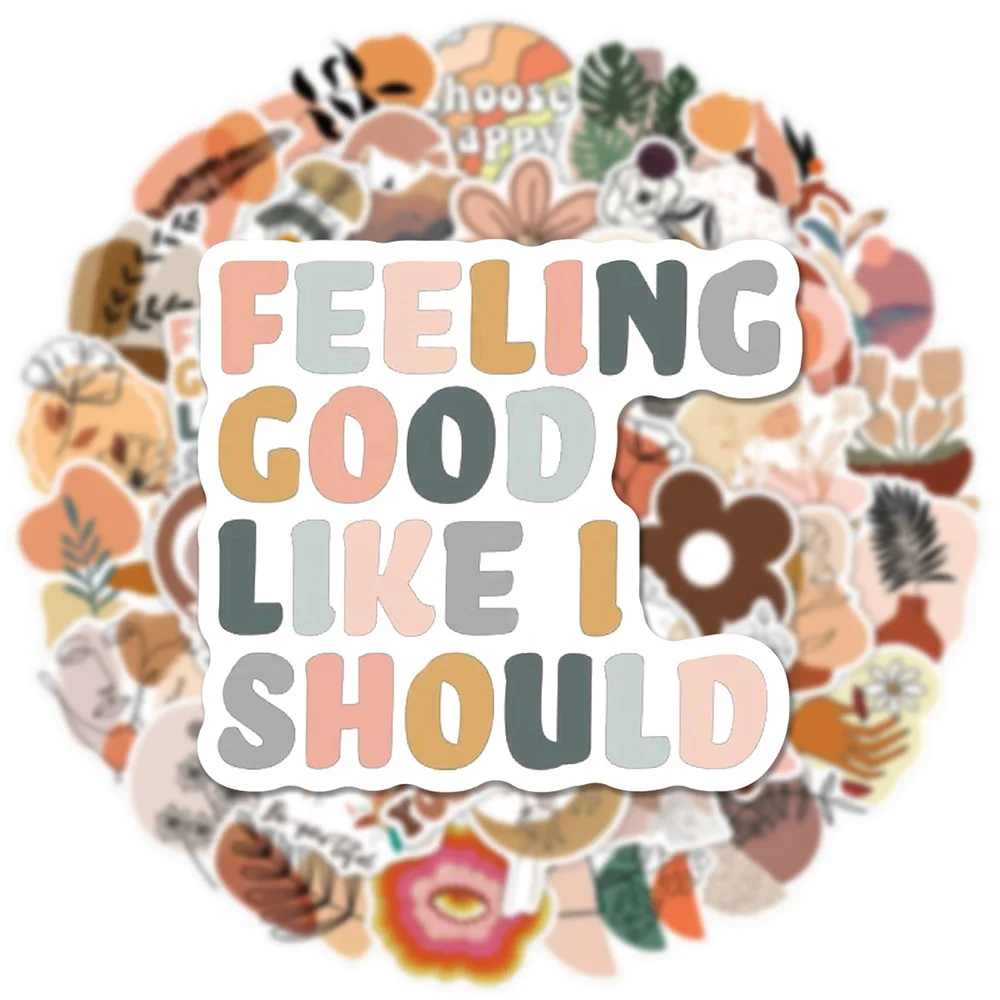 10/30/50pcs Aesthetic Vintage Bohemian Graffiti Stickers Retro Boho Art Decal Decoration DIY Suitcase Guitar Laptop Cute Sticker 4