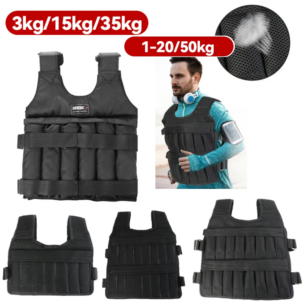 

3/15/35kg Weighted Vest Adjustable Workout Equipment Weighted Vest Adjustable Weight Training Exercise Waistcoat