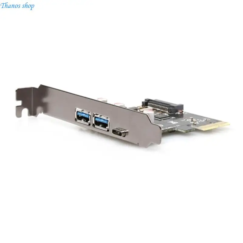 PCIE-2A1C to USB3.1 Type C  Front Panel Socket PCIE USB3.0A Expansion Card X37A