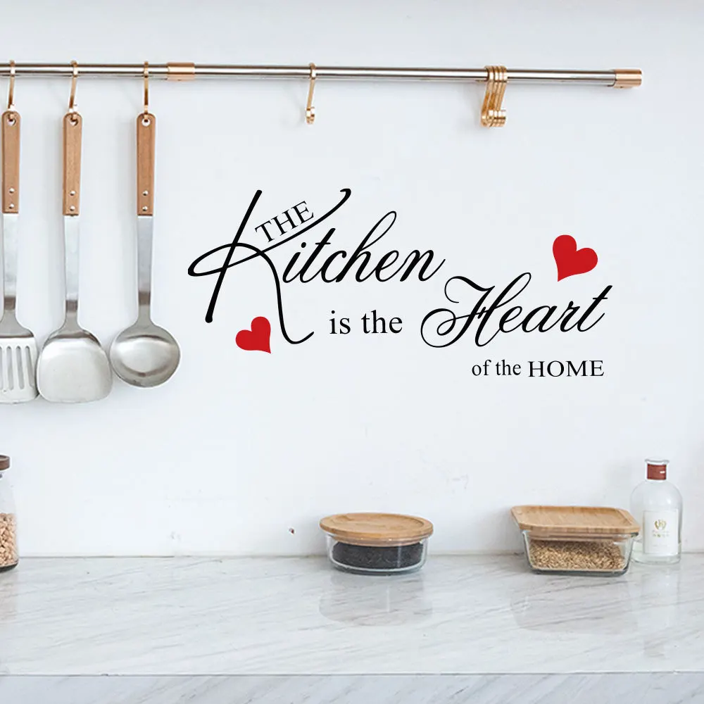 

Home Decoration kitchen Wall Sticker Waterproof Mural Art DIY Text Kitchen Restaurant Wall Sticker