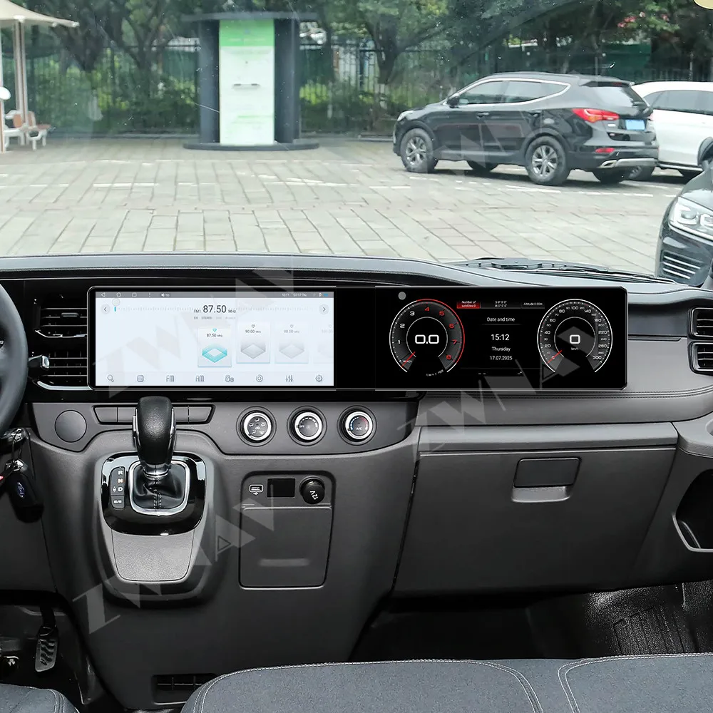Para Ford Transit Pro 2021-2026, Player Multimídia GPS para Carro com Tela Dupla HD de 12.3" Android 13, Acessórios Internos, Unidade Principal