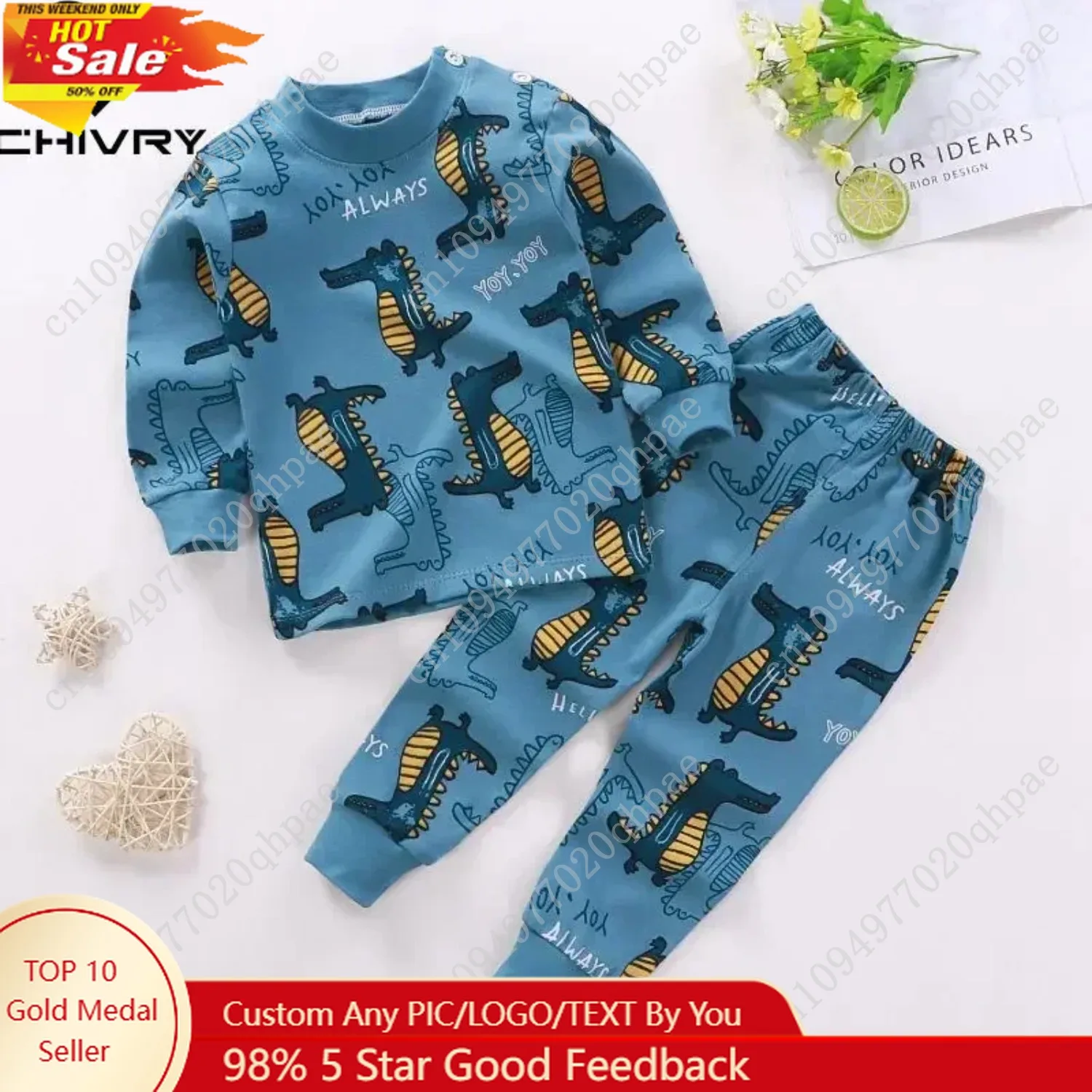 

2024 New Kids Boys Girls Pajama Sets Cartoon Print Long Sleeve Cute T-Shirt Tops with Pants Toddler Baby Autumn Sleeping Clothes