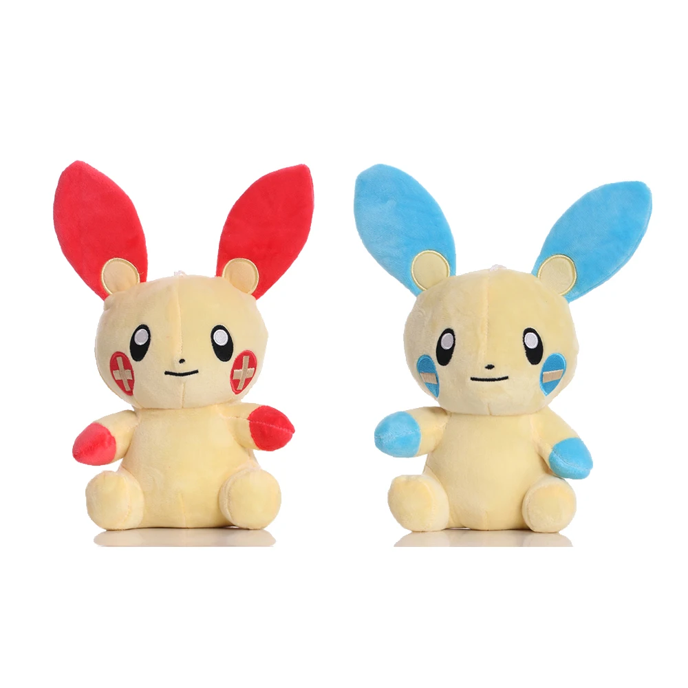 

Pokemon Plush Cute Plusle Minun Toy Red Blue Cartoon Elf Stuffed Doll Gifts