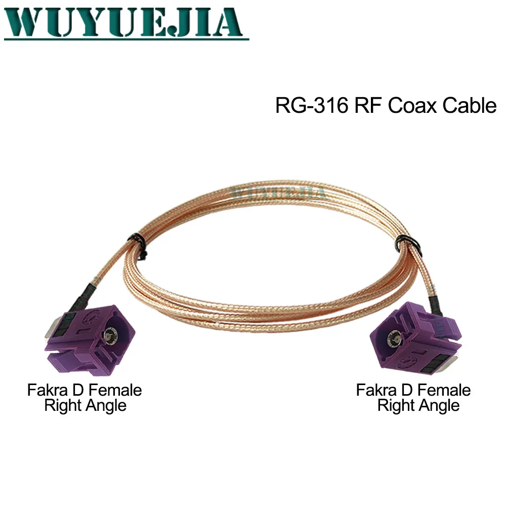 10CM~15M RAL 4004 Fakra D Male to Female Connector 50 ohm RG-316 Coaxial Cable WIFI Router Antenna Pigtail Extension Cord Jumper