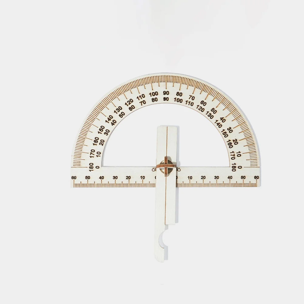 4Pcs Angle Ruler Kit Natural Wood DIY Educational Tools for School Crafts Protractor Circle Maker Creative Learning