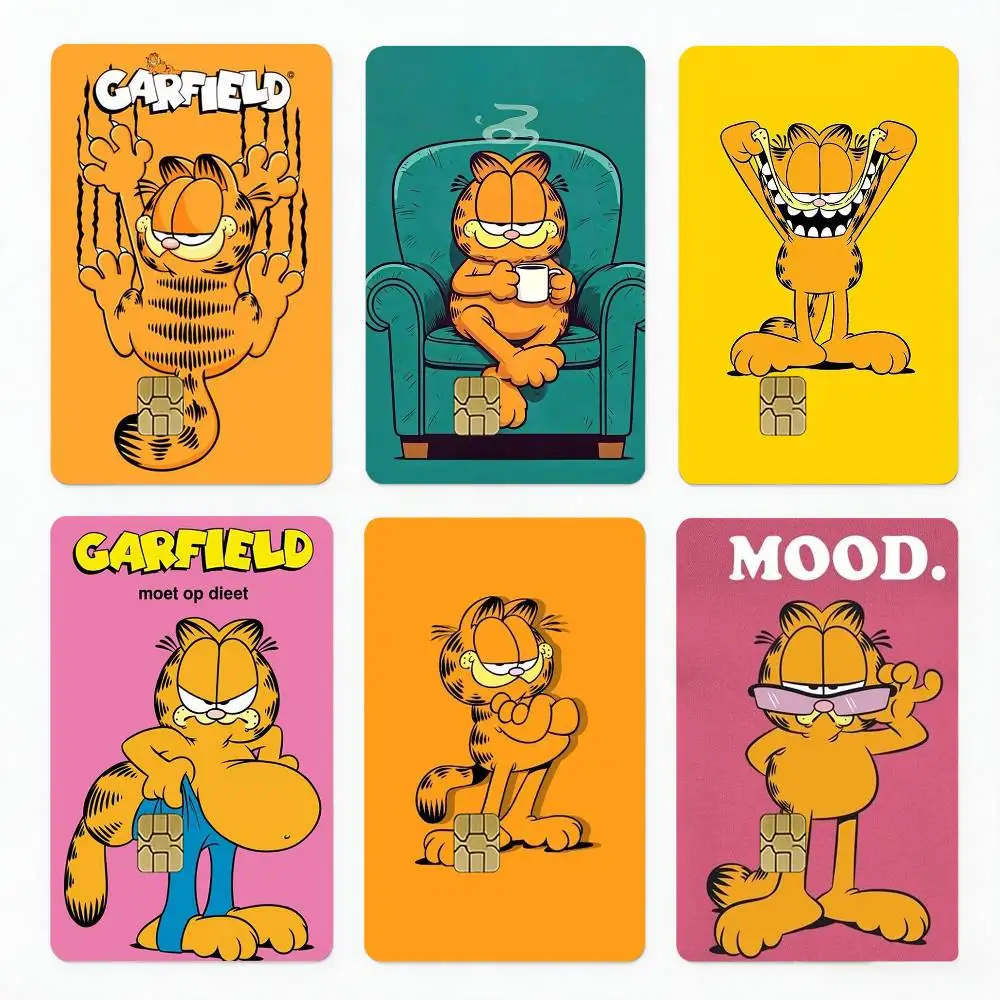 

Funny Cute G-Garfield 4pcs 1Set Card Stickers Small Waterproof Chip 4PCS Card Sticker Anti-Scratch