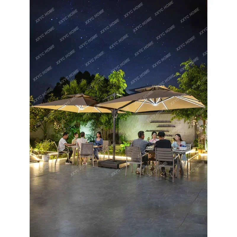 Outdoor Furniture Umbrella Double-Headed Roman Umbrella Large Sun Umbrella Outdoor Coffee Shop Commercial Sun Umbrella Courtyard