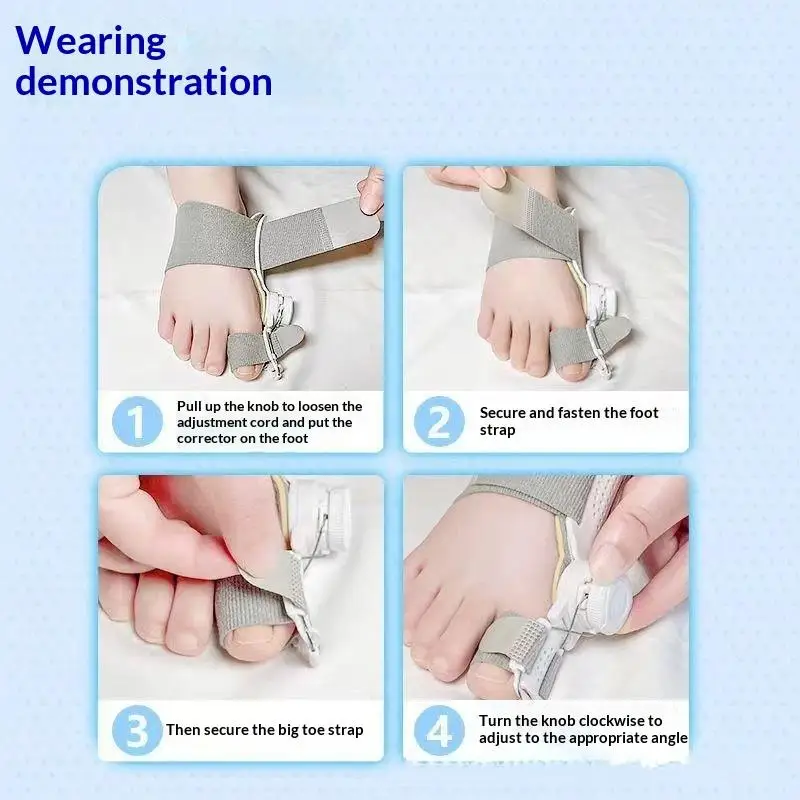 1 Stück verstellbarer Hallux-Valgus-Korrektor mit drehbarer Schnalle, Zehenspreizer, weicher und bequemer Hallux-Valgus-Deformationskorrektor, Fußpflege-Werkzeug. – Detail 2