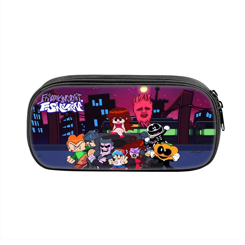 حقيبة صندوق أقلام الرسوم المتحركة Frida Nigh Funkin للطلاب ذات سعة كبيرة ومستلزمات مدرسية بسحاب